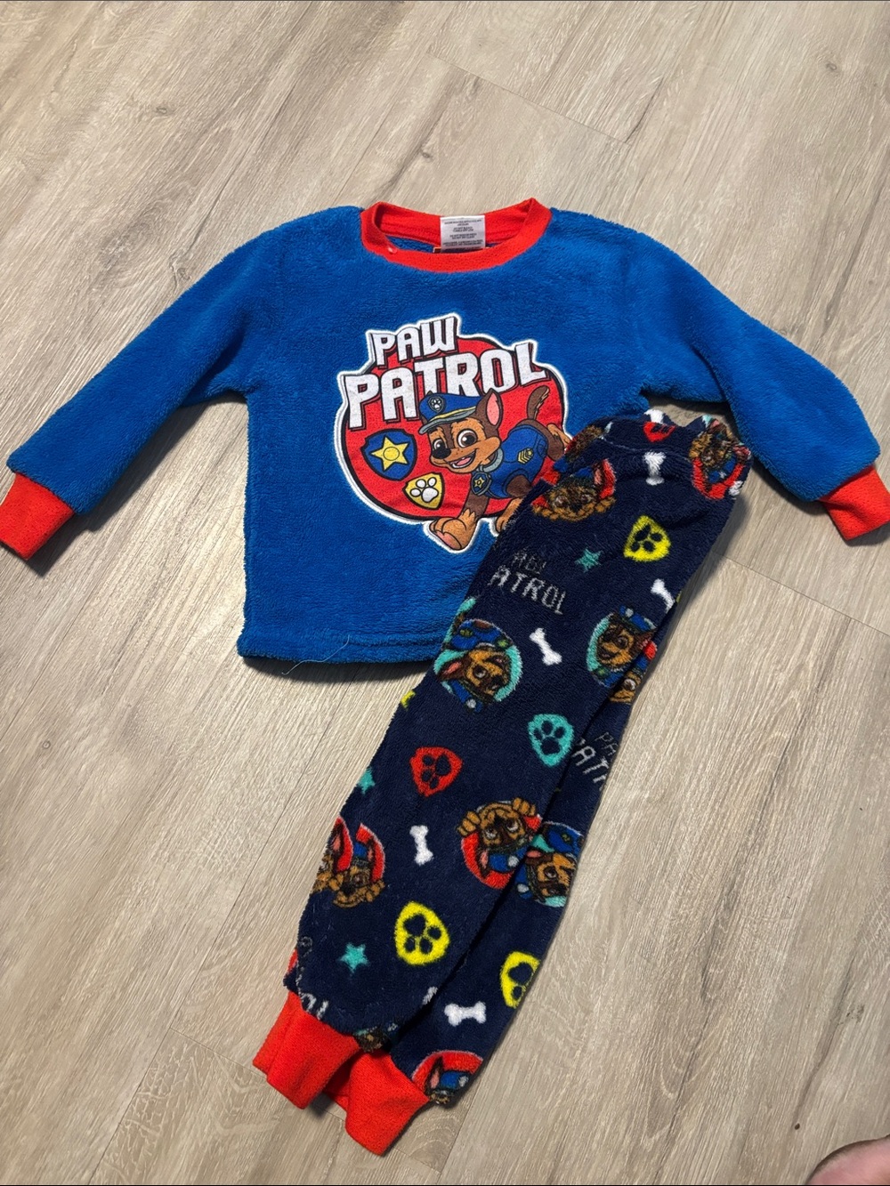 Nickelodeon Paw Patrol Blue Fleece Top with Navy Printed Pants Pajama Set